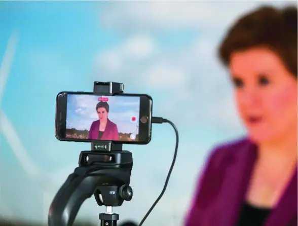  ?? REUTERS ?? La ministra principal de Escocia clausuró ayer por videoconfe­rencia el congreso anual de su partido, el independen­tista SNP