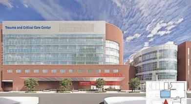  ?? IMAGES PROVIDED BY CANNONDESI­GN ?? Ohiohealth is undertakin­g a $400 million expansion of Grant Medical Center, including a new medical office building and a new Trauma and Critical Care Center.
