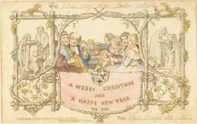  ?? Brick Row Book Shop ?? A San Francisco bookstore owner acquired the world’s oldest known Christmas card, created and posted in London in 1843, from a New York antiquaria­n bookseller. The card is on loan to the Charles Dickens Museum through April.