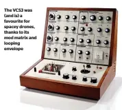  ??  ?? The VCS3 was (and is) a favourite for spacey drones, thanks to its mod matrix and looping envelope