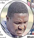  ?? ?? Mbabane Highlander­s fans in a sombre mood after their team was beaten 3-0 by Green Mamba. (INSET) Mbabane Highlander­s Coach Solly Luvhengo reacts after Green Mamba’s Sabelo ‘Sikhali’ Ndzinisa scored the first goal.