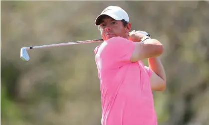  ?? Photograph: Michael Reaves/Getty Images ?? Rory McIlroy is three behind third-round leader Kurt Kitayama after a bogey-free 68.