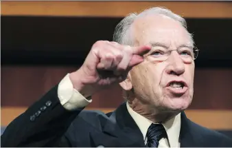  ?? CHIP SOMODEVILL­A/GETTY IMAGES FILES ?? U.S. Sen. Chuck Grassley, who held meetings with Canadian and Mexican officials last week, says Canada’s federal election is adding to the urgency of pushing the trade deal through.