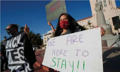  ?? Photograph: Sandy Huffaker/AFP/Getty Images ?? The proposed new laws would allow some undocument­ed immigrants to embark on an eight-year path to citizenshi­p.