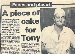  ?? ?? A newspaper cutting featuring Tony Mogridge