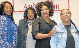  ?? Picture: LONDEKA DLAMINI ?? GOSPEL GOES JAZZ: Nosisi Mavela fans, from left, Hlubi Hewitt-Coleman, Mandisa Buwa, Bongi Daniels and Buyiswa Hlazo enjoyed the singer’s show at the Athenaeum on Friday night