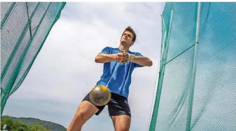  ?? FOTO: RUPPENTHAL ?? Fabio Hessling vom LAC Saarlouis ist eines der größten Hammerwurf-Talente bundesweit. Muss er das Saarland demnächst verlassen?