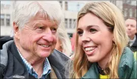  ??  ?? SHOW OF SUPPORT: Stanley and Carrie at an anti-whaling protest last year