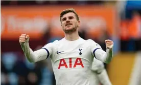  ?? Photograph: Nick Potts/PA ?? Timo Werner was on the scoresheet for Spurs as they beat Aston Villa 4-0 on Sunday.