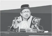  ?? — Gambar Bernama ?? AMANAT: Ketua Hakim Negara Tan Sri Richard Malanjum menyampaik­an ucapan pada Pembukaan Tahun Perundanga­n di Putrajaya, semalam.