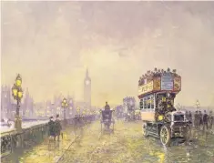  ??  ?? Clocking off: Going Home, Westminste­r Bridge, an Edwardian caprice by John Sutton