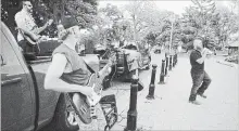  ?? DAVID BEBEE WATERLOO REGION RECORD ?? Members of Wicked Truth — Brent Perez, left, Wayne Unruh, Anthony Nalli and Matthew Blunt — perform outside the Boathouse in Kitchener.