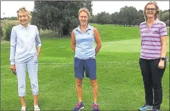  ??  ?? New Canterbury Ladies Champion Jenny Rutherford (right), Caroline Collins (centre) and Anne Arnold