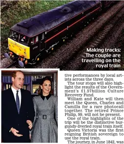  ??  ?? Grateful: The royal couple
Making tracks: The couple are travelling on the royal train