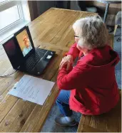  ?? (SUPPLIED P H O T O ) ?? To keep residents connected to family and friends during the COVID-19 lockdown, the team at Harbour Landing Village helped residents including Jan K. learn and use new technologi­es like
Skype, Facetime and Zoom.