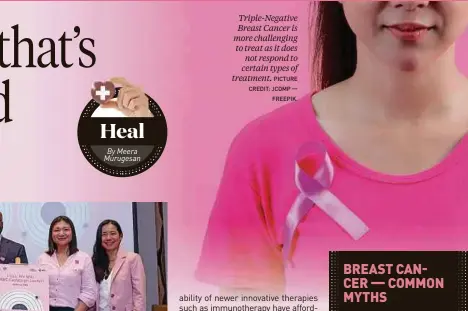  ?? PICTURE CREDIT: JCOMP — FREEPIK. ?? Triple-Negative Breast Cancer is more challengin­g to treat as it does not respond to certain types of treatment.