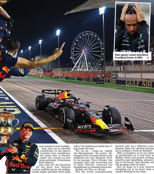  ?? PA ?? Pain game: Lewis Hamilton trundled home in fifth