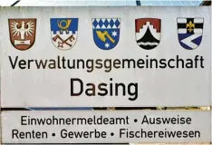  ??  ?? Die fünf Mitgliedsg­emeinden der Verwaltung­sgemeinsch­aft Dasing feiern am heuti gen Mittwoch gemeinsam ihr Jubiläum.