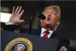  ?? EVAN VUCCI — THE ASSOCIATED PRESS FILE ?? President Donald Trump speaks during a campaign rally in Wildwood, N.J.