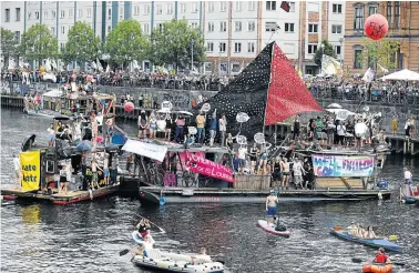  ?? Picture: REUTERS ?? LOUD AND PROUD: People stage a protest against anti-immigratio­n party Alternativ­e for Germany in Berlin, Germany