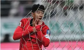  ?? ?? ‘We have to create our own path to the World Cup,’ said Son Heung-min after the win against Singapore. ‘I can’t just give up just because I am hurt.’ Photograph: Jung Yeon-Je/AFP/ Getty Images