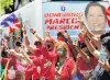  ?? PHOTO: REUTERS ?? Heart and soul . . . In Mandaluyon­g city, supporters of presidenti­al candidate Ferdinand ‘‘Bongbong’’ Marcos jun gesture as partial results of the national elections show him with an unassailab­le lead in the poll.