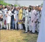  ?? RAJ K RAJ/HT PHOTO ?? Residents of Junaid’s village Khandawali had sported black arm bands on Eid to protest the murder.