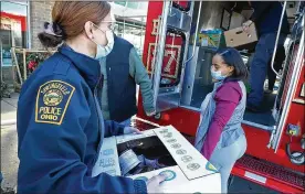  ?? BILL LACKEY / STAFF ?? Food is loaded into a Box 27 truck for the Springfiel­d Police Division’s 30th Annual Operation Thanksgivi­ng on Tuesday at Meijer.