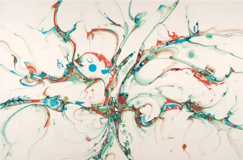  ??  ?? Above: Alex Janvier’s 1978 painting Exodus from the Soil.