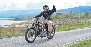  ?? ?? This very happy BSA rider sums up the spirit of the Moidart Run!