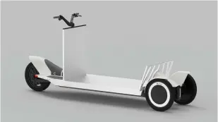  ??  ?? Above, Konstantin Grcic’s prototype for an electric transporte­r for Re:move Below, a render of La-based start-up Canoo’s electric pick-up truck concept