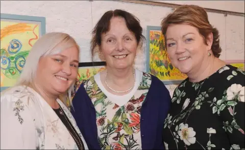  ??  ?? Fidelma Flynn, Maureen Daly and Ann Gallagher at the St. Brigid’s School, Diversity ‘Jigsaw of Colour &amp; Rainbow of Difference’ Art Exhibition in An Táin Arts Centre.