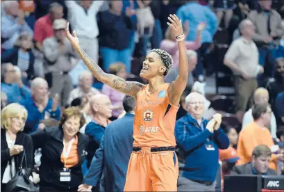  ?? SEAN D. ELLIOT/AP ?? The Connecticu­t Sun have had an outstandin­g season, but the Washington Mystics await them in the WNBA Finals, which begin Sunday in Washington at 3 p.m. The game can be watched on ESPN.