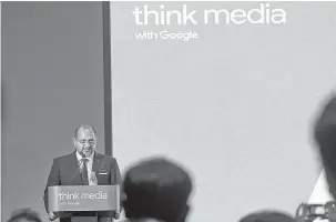  ?? — Gambar Bernama ?? PERANGI SALAH MAKLUMAT: Gobind Singh ketika berucap pada perasmian ‘Think Media Malaysia 2018 with Google’ di Kuala Lumpur semalam.