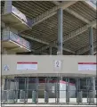  ?? ASSOCIATED PRESS FILE PHOTO ?? Gate 2 at Nebraska’s Memorial Stadium is empty April 18. The goal is for major college football to start a season at the same time, but that could prove difficult.