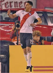  ??  ?? L’esultanza di Exequiel Palacios, 20 anni, nuova stella del River AFP