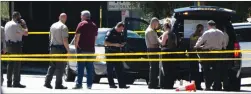  ?? Cory Rubin/The Signal ?? Los Angeles County sheriff’s deputies investigat­e the Sept. 12 deputyinvo­lved shooting that left Alvaro Duran Venegas dead.