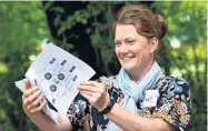  ?? PHOTO: PETER MCINTOSH ?? Flat findings . . . University Of Otago management lecturer Sara Walton presents research outside the Otago Energy Research Centre Energy and Climate Change Symposium in Dunedin yesterday.