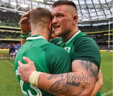  ?? PHOTO: BRENDAN MORAN/ SPORTSFILE ?? Ireland and Leinster loosehead prop Andrew Porter is one of the players best known for his prominent tattoos.