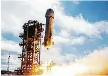  ??  ?? Lançamento da Blue Origin, em dezembro de 2019