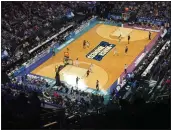  ?? THOMAS GASE — TIMES-HERALD ?? The author's view as a fan from the last row watching four games at the Golden 1 Center in Sacramento on Thursday. Although far away, the experience was still worth the price of admission.