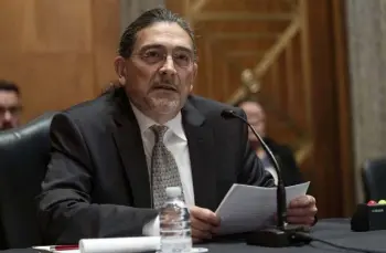  ?? Jacquelyn Martin, The Associated Press ?? Robert Santos testifies before a Senate committee in July in Washington. As a thirdgener­ation Mexican-american, he will be the first person of color to lead the nation’s largest statistica­l agency on a permanent basis.