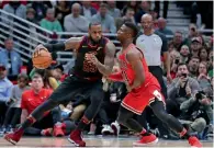  ?? Reuters ?? LeBron (23) controls the ball defended by Nwaba (11). —