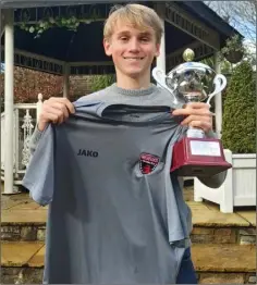  ??  ?? Sixteen-year-old Karl Emil Callesen pictured with the Viking Cup.