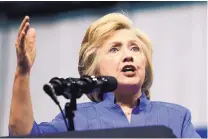  ?? CAROLYN KASTER/ASSOCIATED PRESS ?? Given her lead in the presidenti­al polling, Hillary Clinton has little reason to address newly discovered emails or questions about the Clinton Foundation.