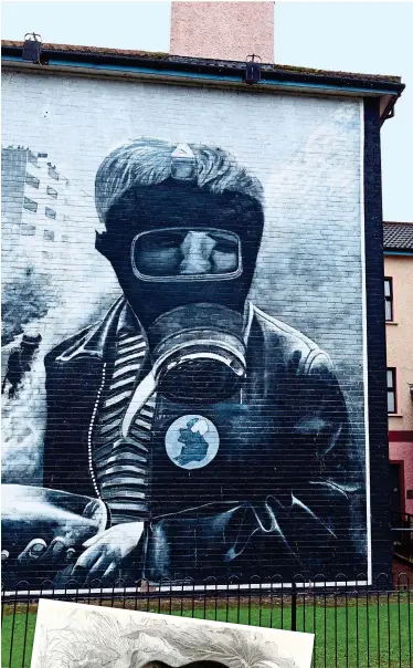  ??  ?? THE TROUBLES: Republican mural of a petrol bomber in Derry, above. Left: Water rats, as depicted in British Quadrupeds by William MacGillivr­ay, 1828