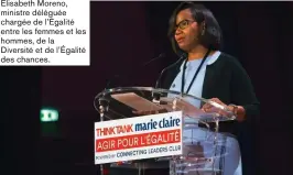  ??  ?? Élisabeth Moreno, ministre déléguée chargée de l’Égalité entre les femmes et les hommes, de la Diversité et de l’Égalité des chances.