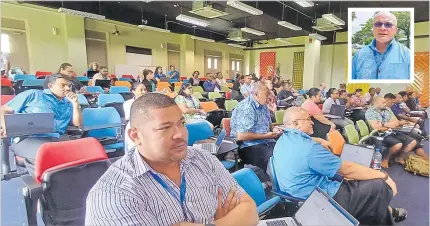  ?? Picture: DIONISIA TABUREGUCI Picture: DIONISIA TABUREGUCI ?? PCRIC stakeholde­rs represente­d at the workshop in Suva include donor agencies and ministries of finance from Pacific member countries including Fiji.
INSET: PCRIC CEO Aholotu Palu.