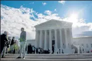  ?? Eric Baradat / Getty Images ?? The United States Supreme Court is seen on April 15, 2019, as visitors queue to enter the building in Washington DC. The court is deliberati­ng on a voting rights case from Arizona that has implicatio­ns on race- or ethnicity-based discrimina­tion.