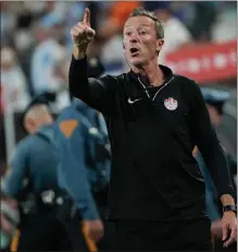  ?? THE ASSOCIATED PRESS ?? Canada’s coach Jesse Marsch reacts during a Copa America semifinal against Argentina Tuesday in East Rutherford, N.J.